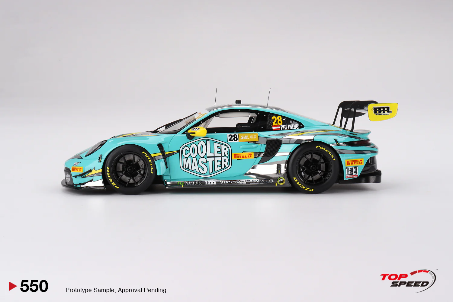 Topspeed Porsche 911 GT3 R (992) #27 HubAuto Racing 2023 FIA GT World Cup 70th Macau Grand Prix Green 1:18 - Image 3
