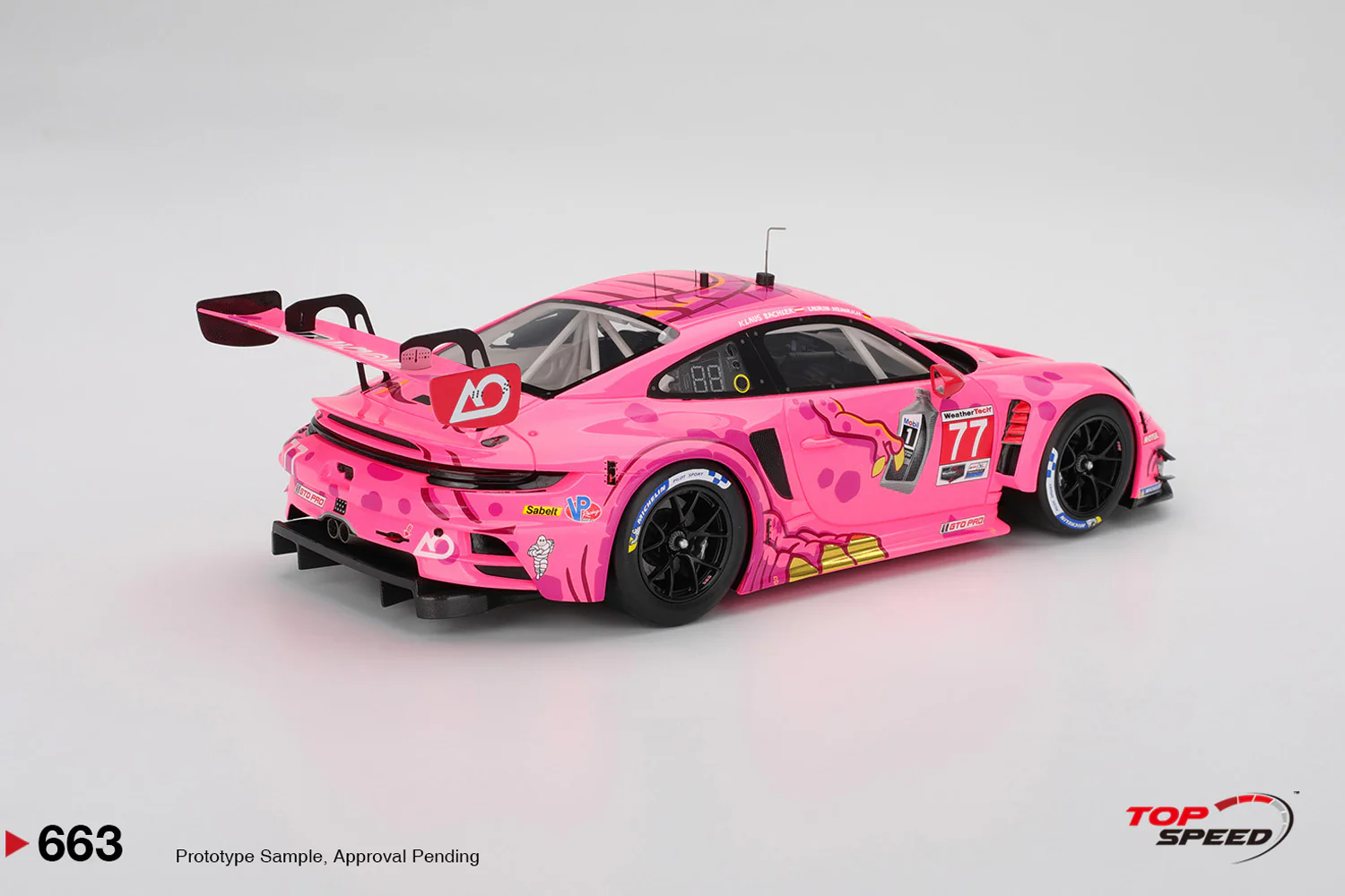 Topspeed Porsche 911 GT3 R (992) #77 Roxy AO Racing 2025 IMSA Detroit Grand Prix 1:18 - Image 2