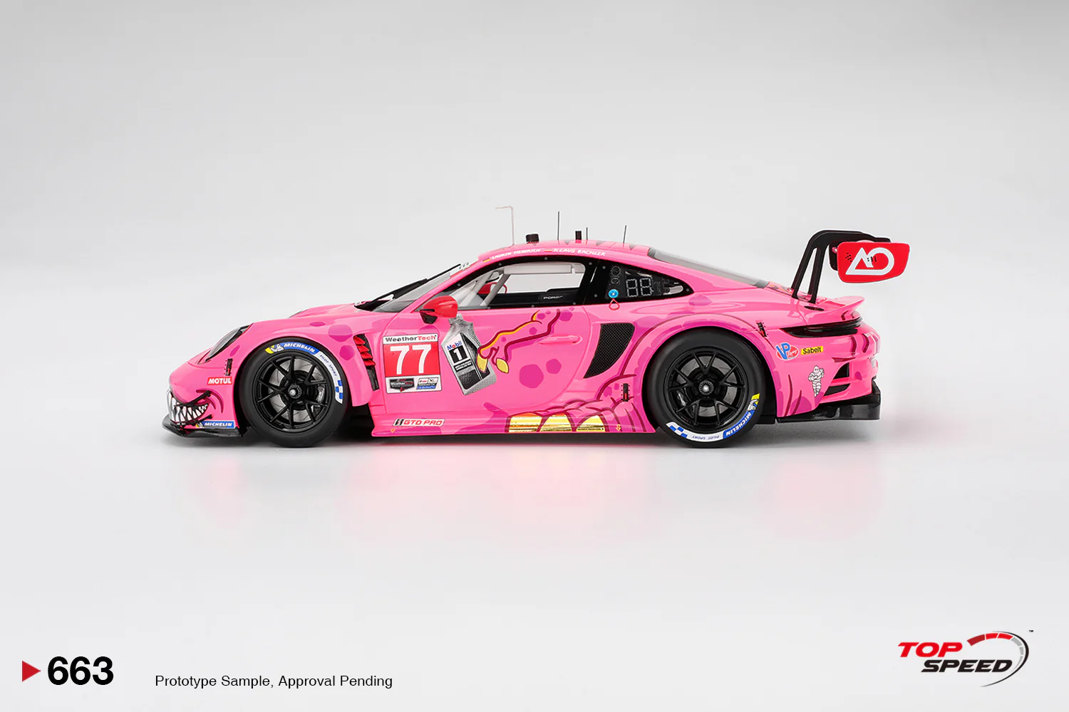Topspeed Porsche 911 GT3 R (992) #77 Roxy AO Racing 2025 IMSA Detroit Grand Prix 1:18 - Image 3