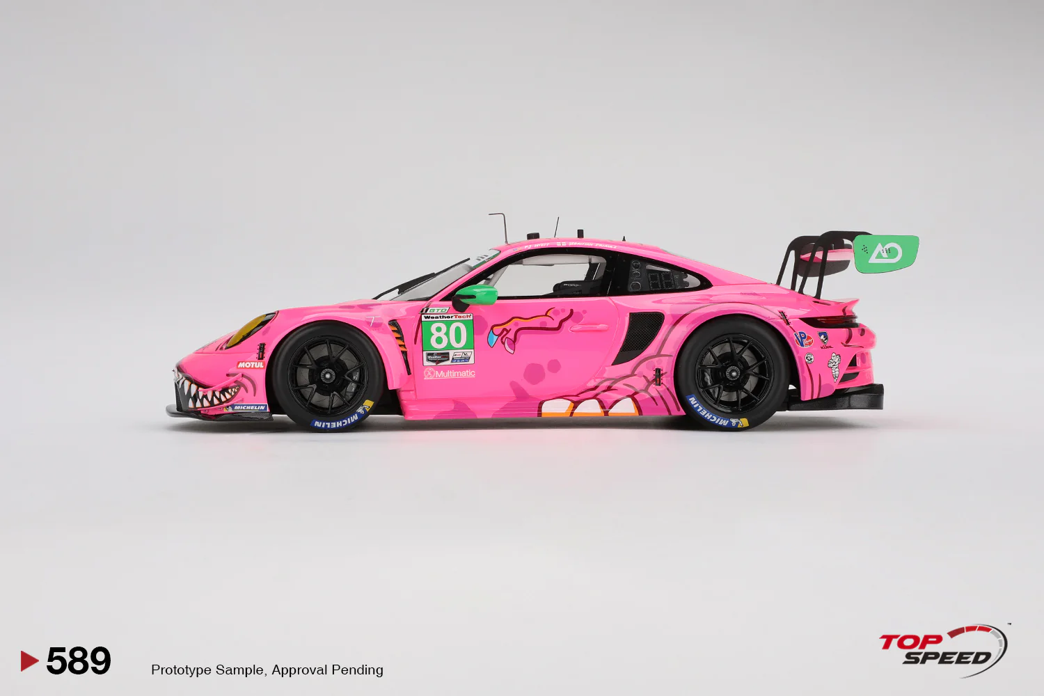 Topspeed Porsche 911 GT3 R (992) #80 Roxy AO Racing 2024 IMSA Michelin GT Challenger at VIR 1:18 - Image 3