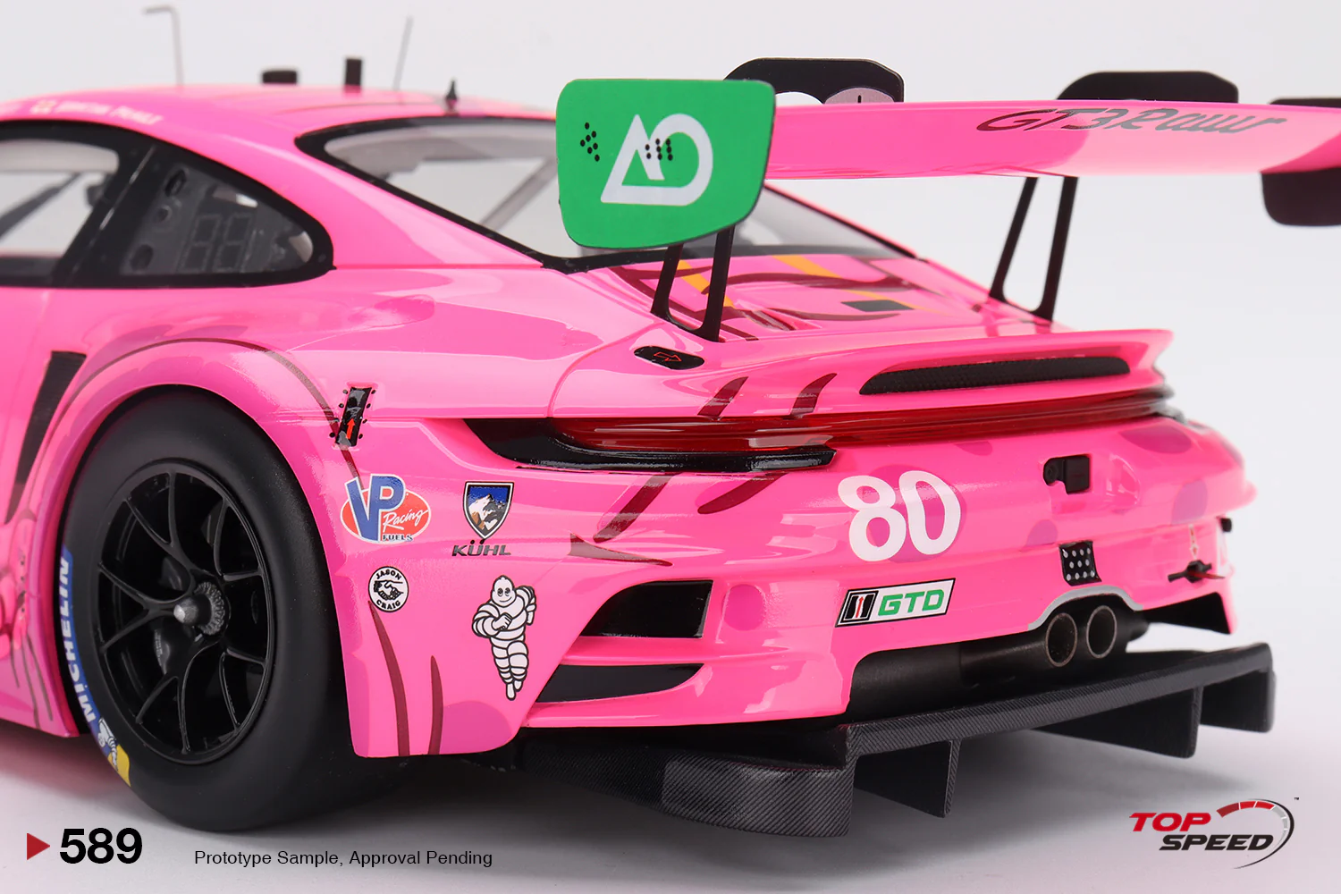 Topspeed Porsche 911 GT3 R (992) #80 Roxy AO Racing 2024 IMSA Michelin GT Challenger at VIR 1:18 - Image 6