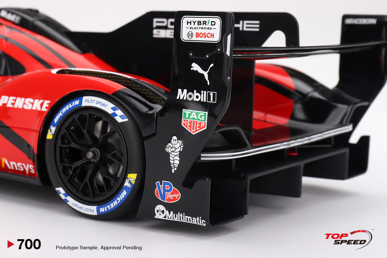 Topspeed Porsche 963 #7 Penske Motorsport IMSA 2024 Daytona 24Hrs Winner Red 1:18 - Image 6