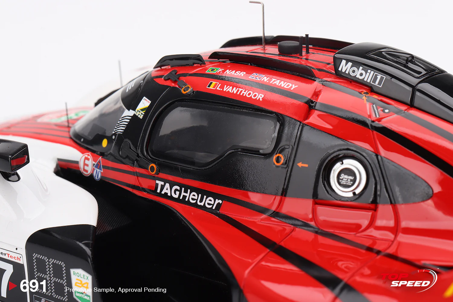 Topspeed Porsche 963 #7 Penske Motorsport IMSA 2025 Daytona 24Hrs Winner Red 1:18 - Image 5
