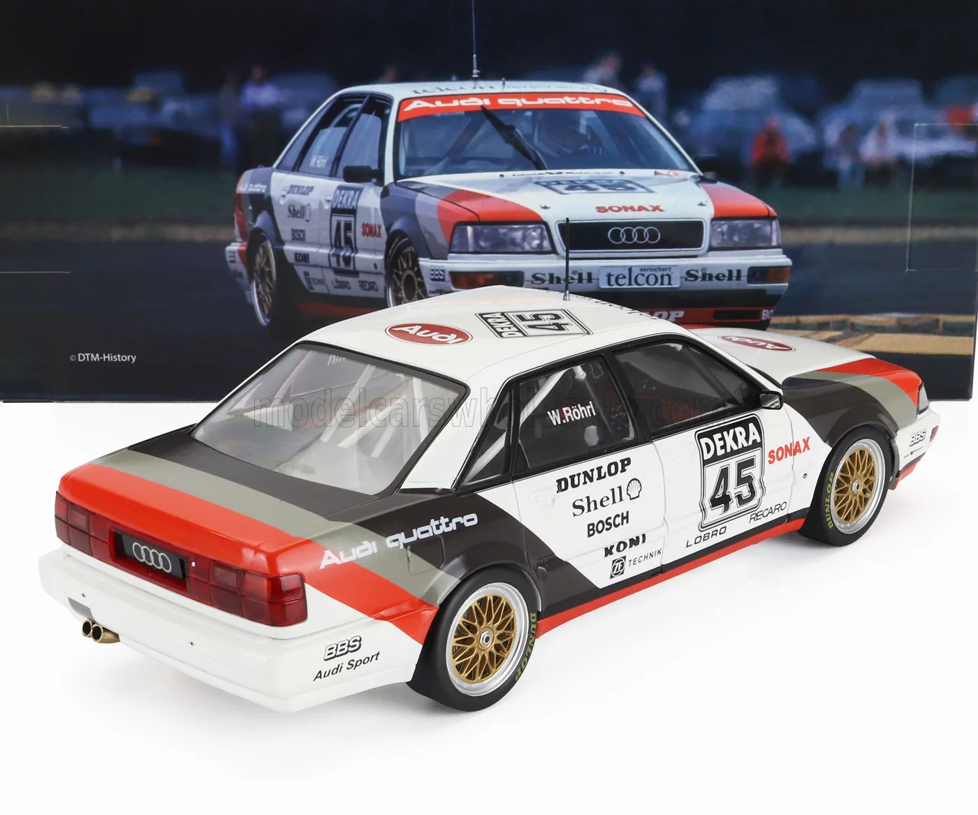 Werk83 1990 Audi V8 Quattro Team Schmidt Motorport Technik No 45 DTM White 1:18 - Image 2