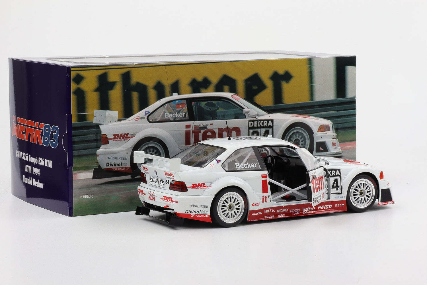 Werk83 1994 BMW 325i E36 Team WS-DHL Item Dekra No 34 DTM Season 1994 White 1:18 - Image 4