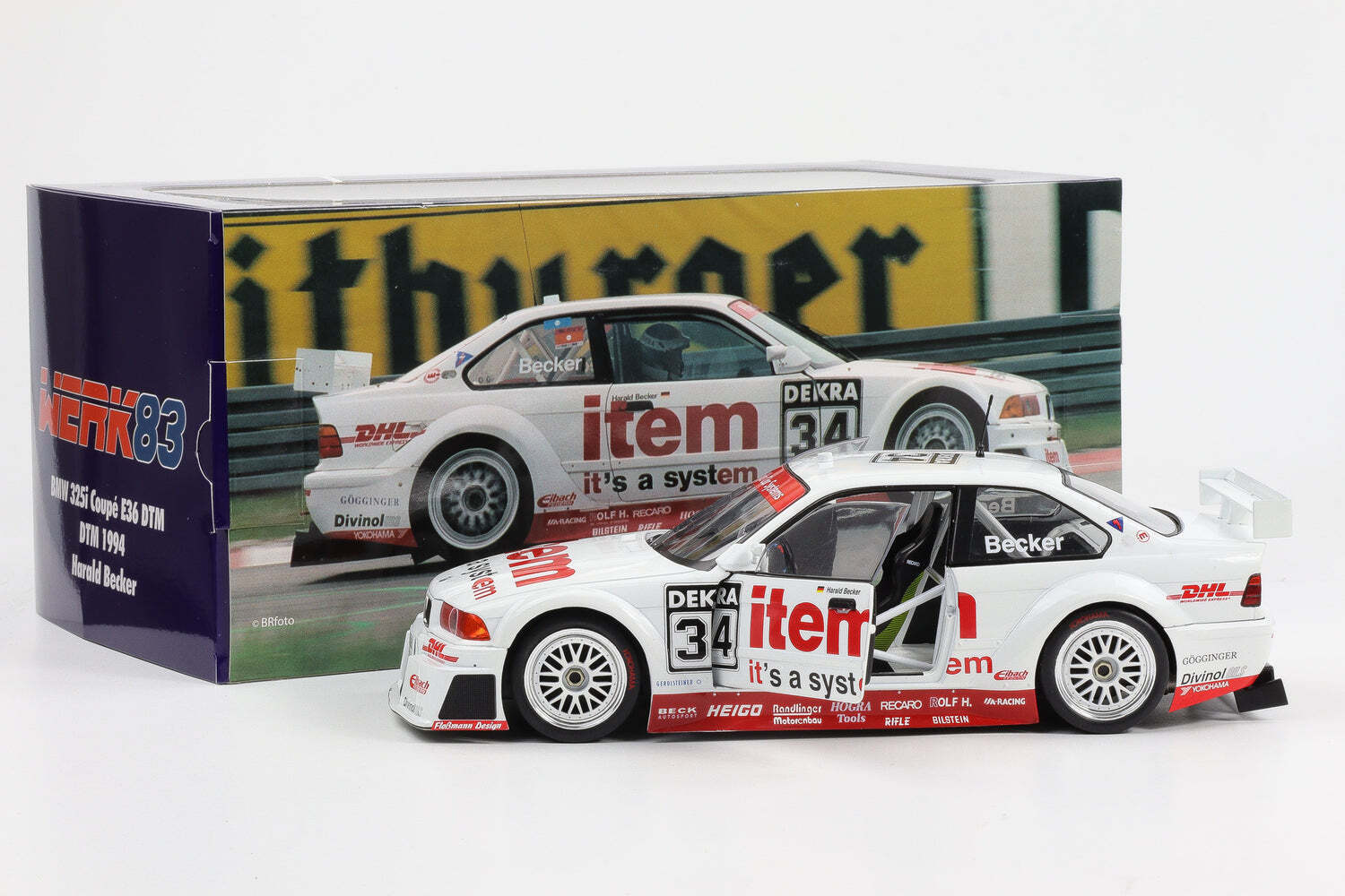 Werk83 1994 BMW 325i E36 Team WS-DHL Item Dekra No 34 DTM Season 1994 White 1:18 - Image 5