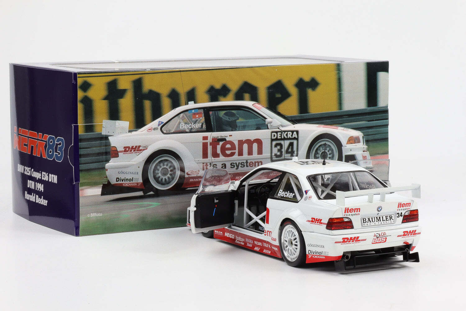Werk83 1994 BMW 325i E36 Team WS-DHL Item Dekra No 34 DTM Season 1994 White 1:18 - Image 6