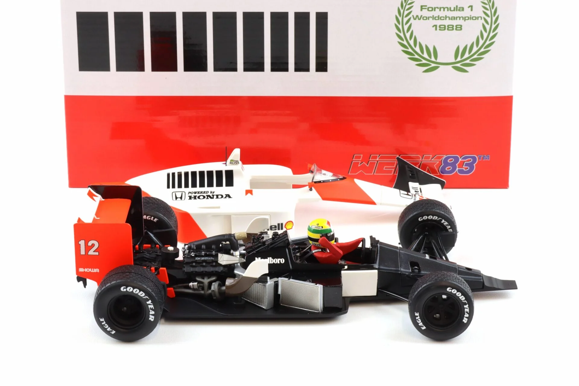 Werk83 Mclaren Honda MP4/4 #12 A. Senna Winner British GP 1988 1:18 - Image 4