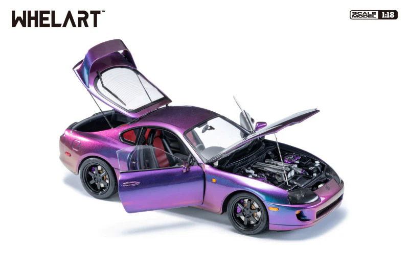 Whelart 1993 Toyota Supra MK4 (A80) Midnight Purple RHD 1:18 - Image 4