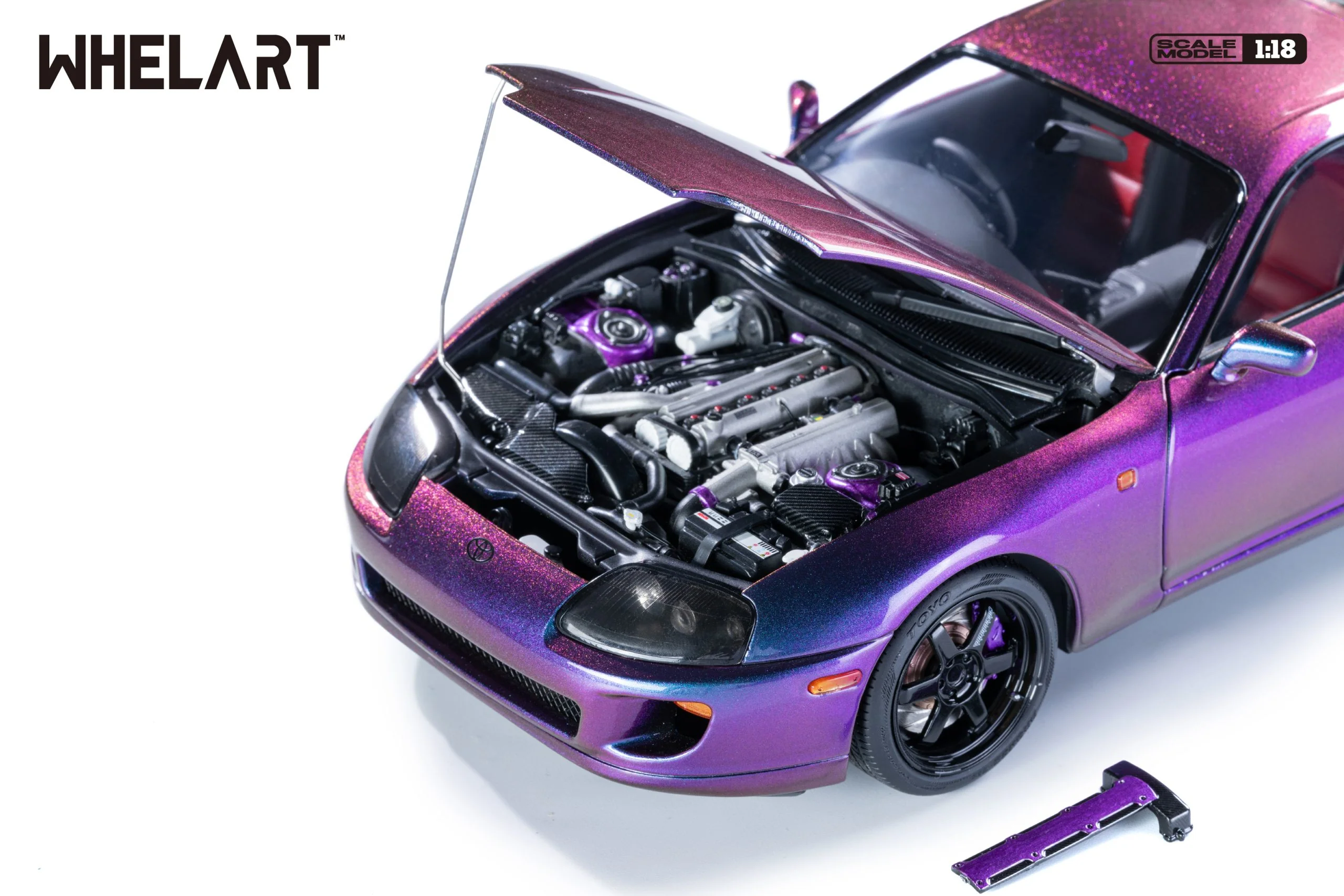 Whelart 1993 Toyota Supra MK4 (A80) Midnight Purple RHD 1:18 - Image 5